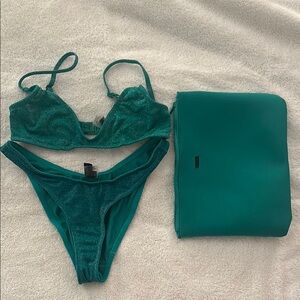 Sparkly Green Triangl Bikini
